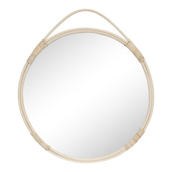 Miroir rond 5cm en rotin clair JUDE