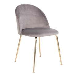 Chaise matelassée en velours et pieds en métal GENEVIEVE