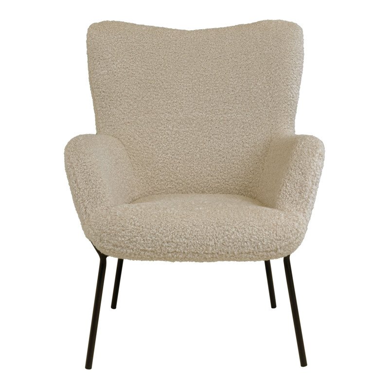 Fauteuil lounge moderne et pieds en métal noir NIETO