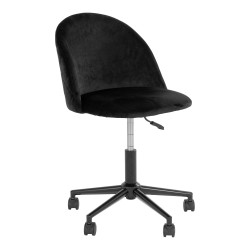 Chaise de bureau design en velours noir GENEVIA