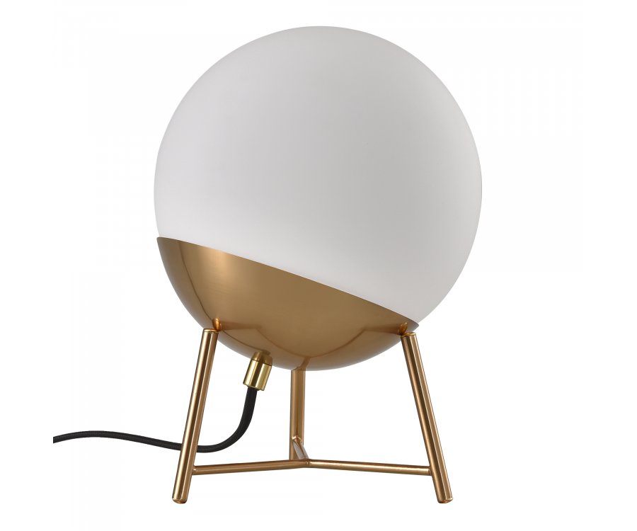 Lampe à poser design sphère en verre et laiton LUNNY
