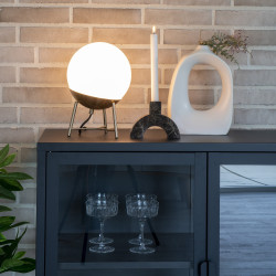 Lampe à poser design sphère en verre et laiton LUNNY