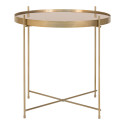 Table basse ronde contemporaine couleur laiton avec verre 48cm MEZZA