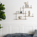 Etagère murale design 4 planches en bois et métal