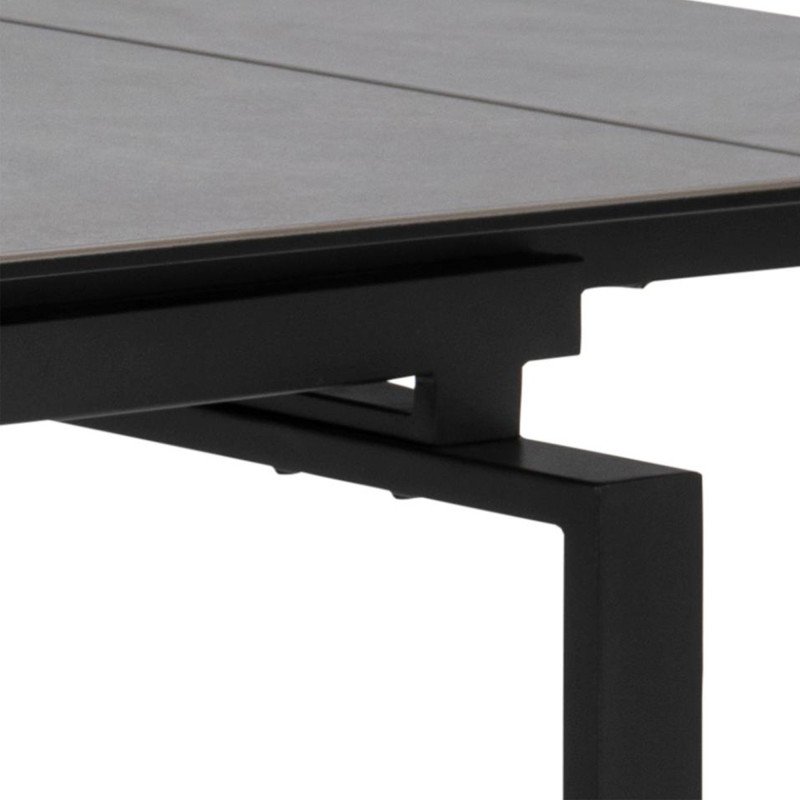 Table à manger extensible noir avec plateau en céramique 160cm JUDE