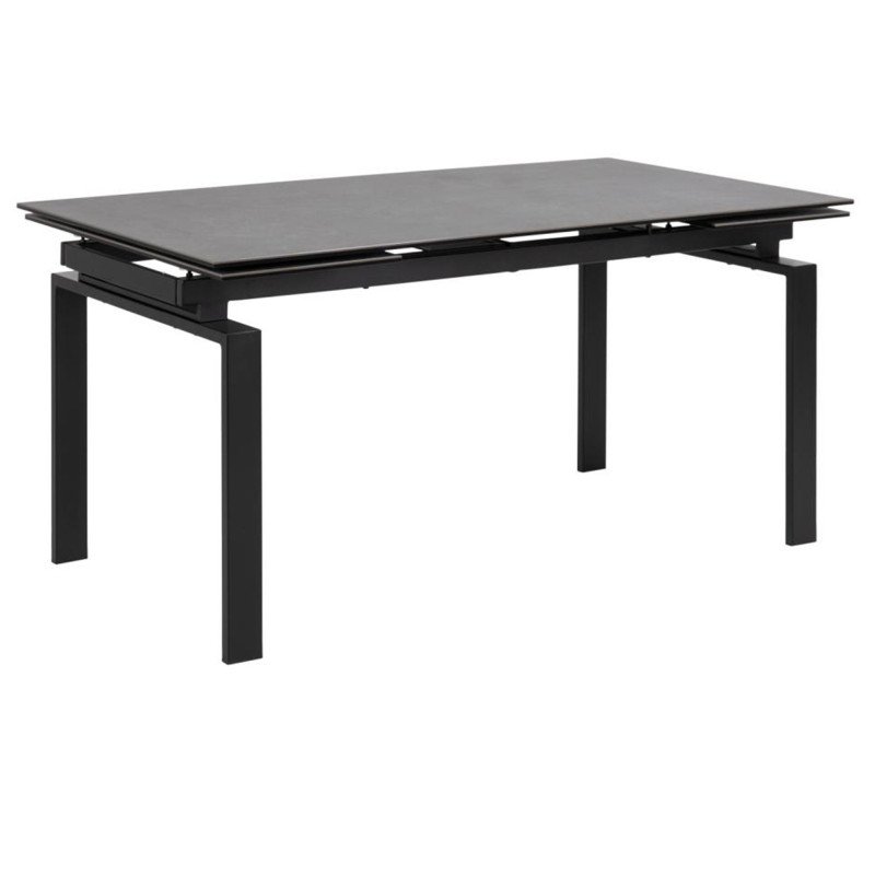 Table à manger extensible noir avec plateau en céramique 160cm JUDE