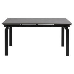 Table à manger extensible noir avec plateau en céramique 160cm JUDE