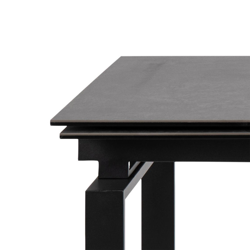 Table à manger extensible noir avec plateau en céramique 160cm JUDE