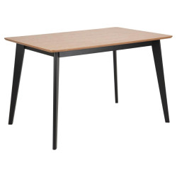 Table à manger 120cm en bois naturel et noir ROXY