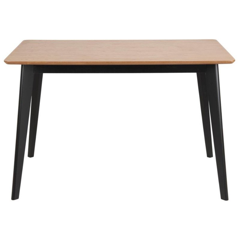 Table à manger 120cm en bois naturel et noir ROXY