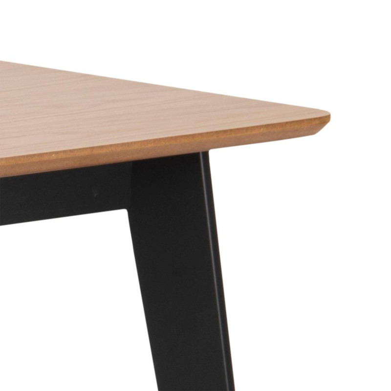 Table à manger 120cm en bois naturel et noir ROXY