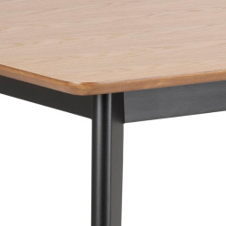 Table à manger 120cm en bois naturel et noir ROXY