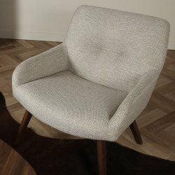 Fauteuil lounge tissu et bois-HARMANCE