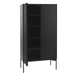 Armoire haute en chêne noir THOR