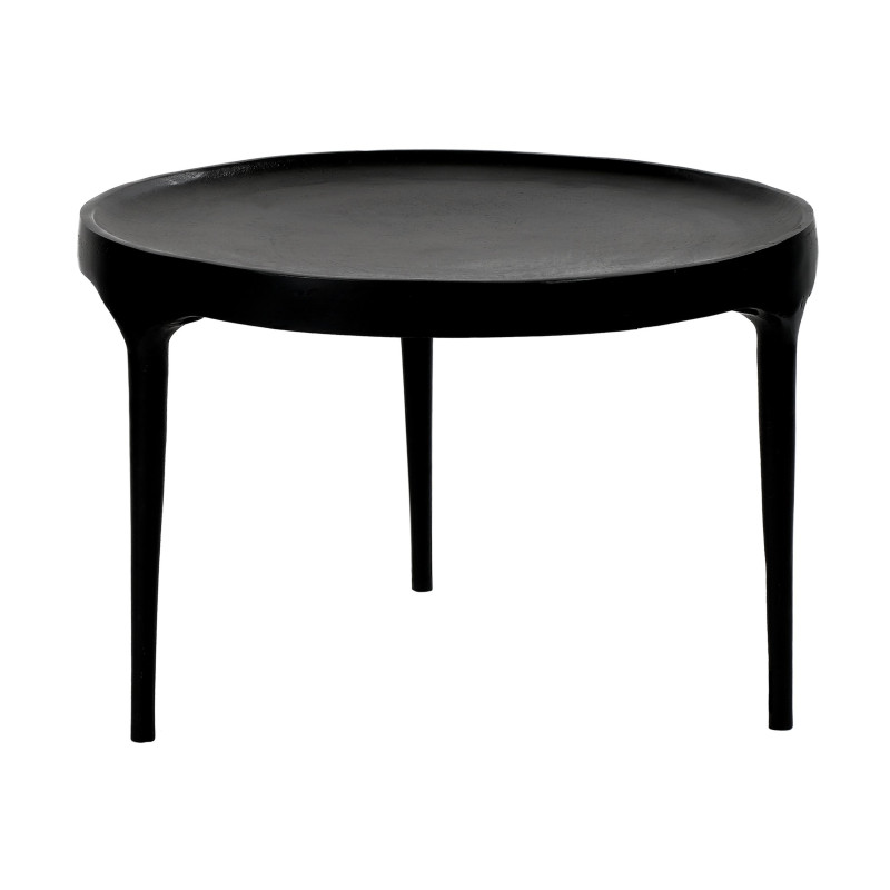 Table basse ronde en aluminium noir 60cm NAMI
