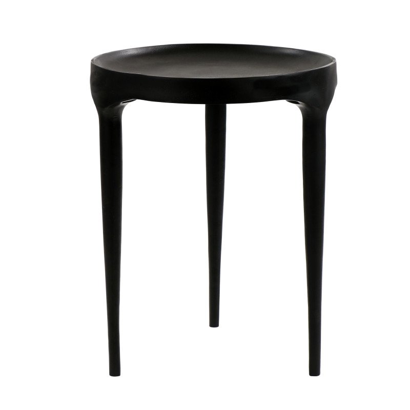 Table d'appoint ronde en aluminium noir 40cm NAMI