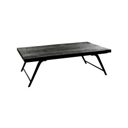 Table basse rectangulaire en bois et métal 125cm UTAH