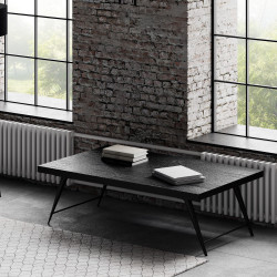 Table basse rectangulaire en bois et métal 125cm UTAH