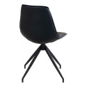 Chaise pivotante tendance noir en simili cuir et pieds en métal PORTO