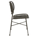 Chaise moderne en rotin et métal noir GINNIE