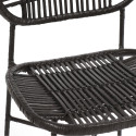 Chaise moderne en rotin et métal noir GINNIE