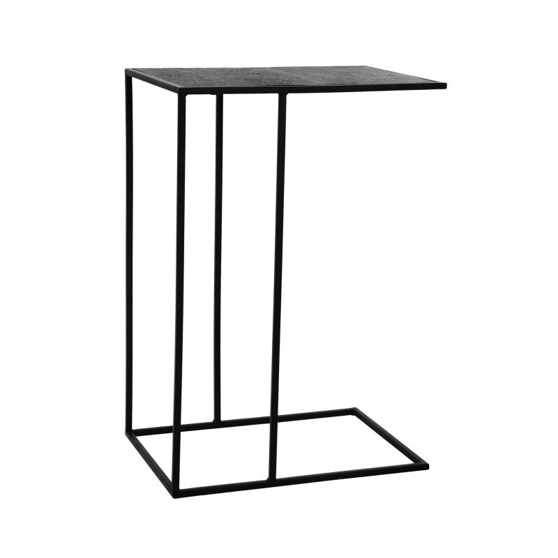 Table d'appoint haute 75cm en métal noir ELLEN