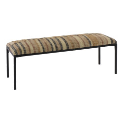 Banc 122cm en tissu rayé ELIOTT