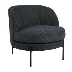 Fauteuil rond en tissu gris foncé MILES