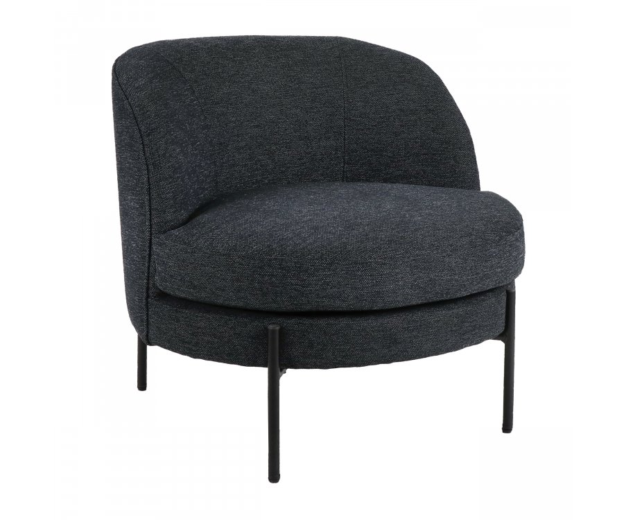 MILES - chaise relax - tissu - L 73 x W 68 x H 70 cm - gris foncé