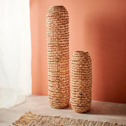 ROTA - lampadaire - jacinthe d'eau / rotin - DIA 22 x H 70 cm - naturel