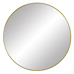 Miroir rond 90cm contour en métal doré PALACE