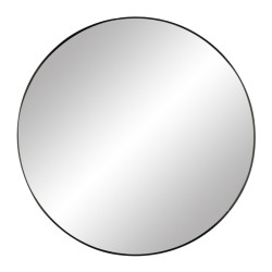 Miroir rond 110cm contour en métal noir PALACE