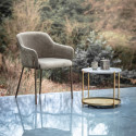KENZA - chaise - velours / métal - L 60 x W 58 x H 79 cm - champagne