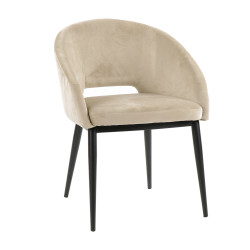 SYRAH - chaise - velours / métal - L 59,5 x W 55 x H 79 cm - beige