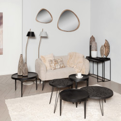 Tapis rectangulaire en coton beige DANIELLA