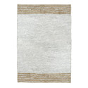 Tapis rectangulaire en cuir recyclé et jute naturel RAW