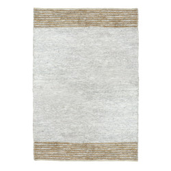 Tapis rectangulaire en cuir recyclé et jute naturel RAW