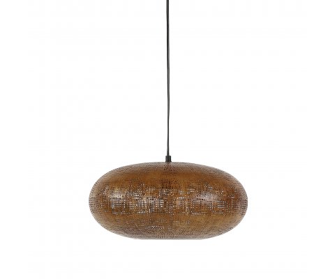 Lampe suspendue ovale en métal marron 36cm ARMANIA