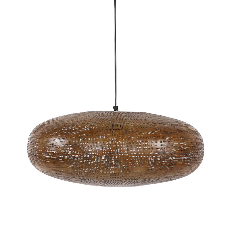 Lampe suspendue ovale en métal marron 56cm ARMANIA