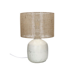 Lampe de table en céramique et métal blanc ESME