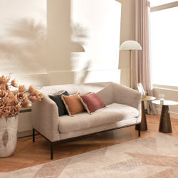 Canapé 2 places en tissu et métal beige ISLAND