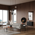 Canapé 3 places en tissu et métal beige ISLAND