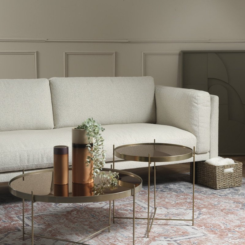 Canapé 2 places en tissu beige LIPOUR