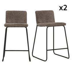 Lot de 2 tabourets de bar moderne en tissu RICKO