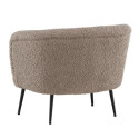 Fauteuil arrondi gris foncé en tissu bouclé et métal BOLS