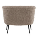 Fauteuil arrondi gris foncé en tissu bouclé et métal BOLS