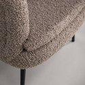 Fauteuil arrondi gris foncé en tissu bouclé et métal BOLS