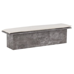 Banc aspect béton avec coussin en lin beige LYTI