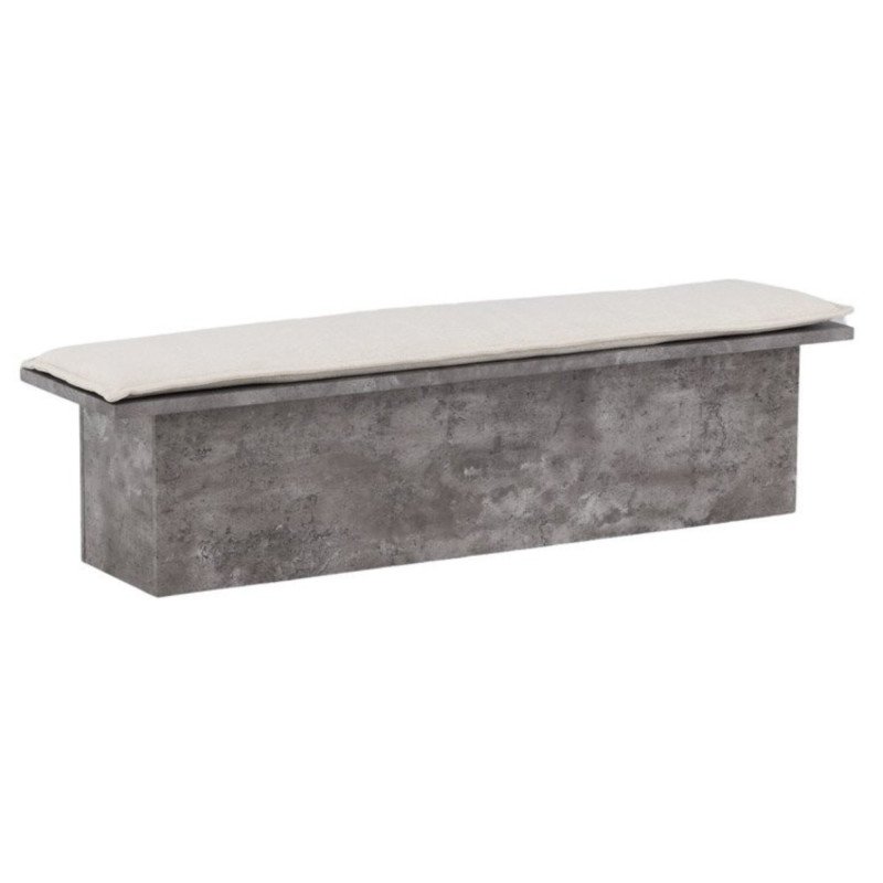 Banc gris avec assise en tissu blanc LYTI