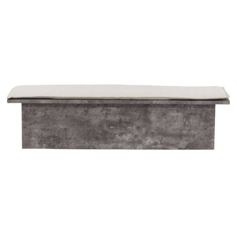 Banc gris avec assise en tissu blanc LYTI